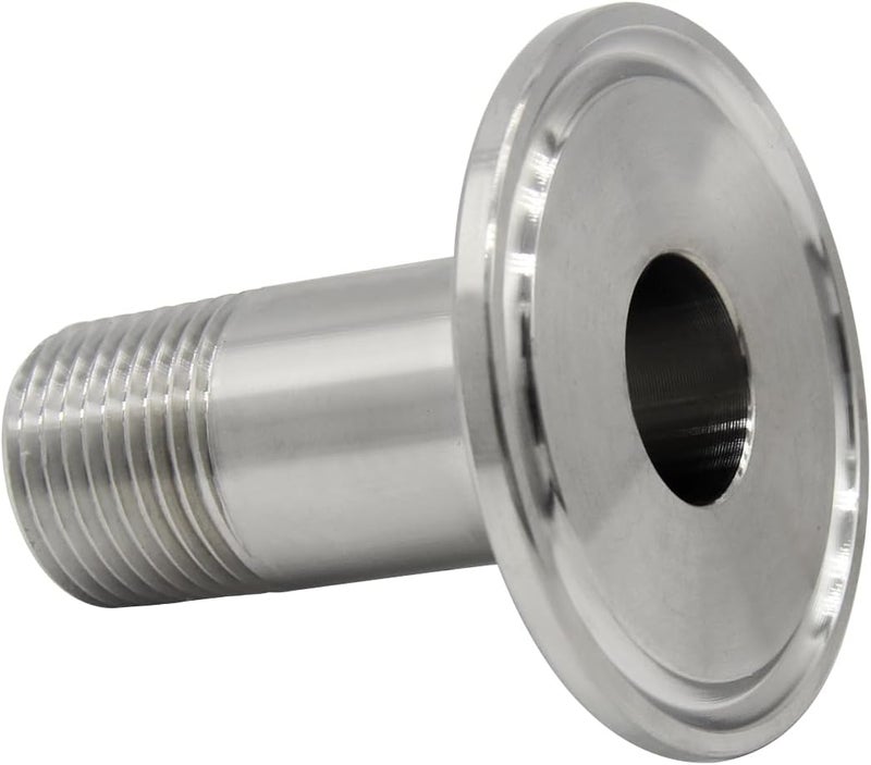Fitvell Stainless Steel Sanitary Pipe Fitting 3/4" NPT Male Thread to 1.5" Tri Clamp 50.5mm Ferrule OD Sanitary Home Brew Adapter Connector (pack of 2) - Image 5